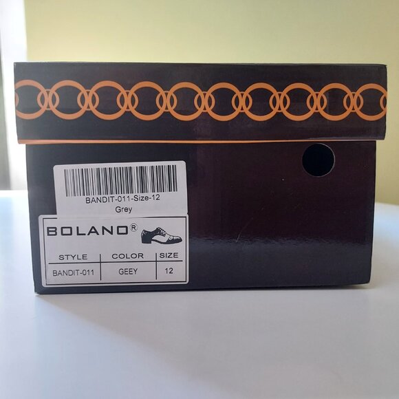 Bolano Mens Formal Tuxedo Dress Lace Up Croco Cap Toe Oxford Grey Size 12 NEW - Picture 6 of 6